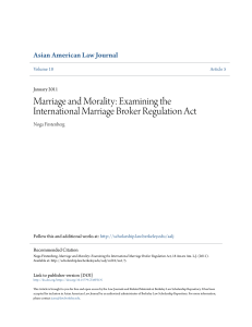 Marriage and Morality: Examining the International Marriage Broker