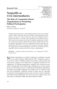 Nonprofits as Civic Intermediaries: The Role of