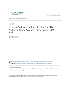 Industrialization And The Making Of Early American Trade Policy