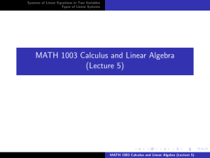 MATH 1003 Calculus and Linear Algebra (Lecture 5)