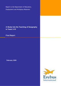 A Study into the Teaching of Geography in Years 3-10