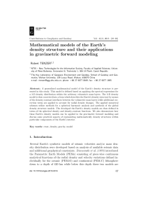 Mathematical models of the Earth`s density structure and their