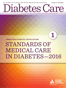 ADA: Standards of Medical Care in Diabetes 2016