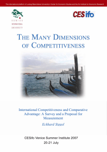 International Competitiveness and Comparative Advantage: A