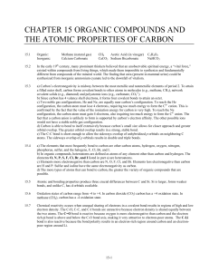 CHAPTER 15 ORGANIC COMPOUNDS AND THE ATOMIC