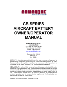 cb series aircraft battery owner/operator manual