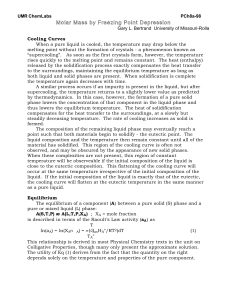 Molar Mass by Freezing Point Depression