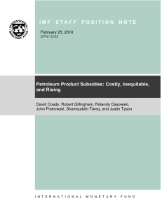 Petroleum Product Subsidies: Costly, Inequitable, and Rising