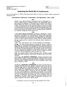Analyzing the World War II Conferences