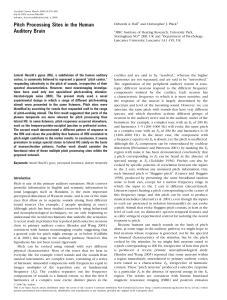 Pitch Processing Sites in the Human Auditory Brain