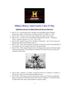 Military History Anniversaries 0501 thru 0531