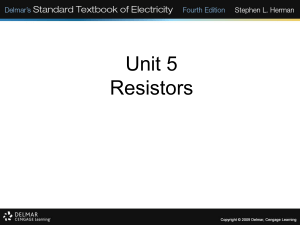 Unit 5 Resistors - okanagancollegefoundationrefrigeration