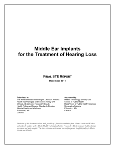 Middle Ear Implants for the Treatment of Hearing Loss