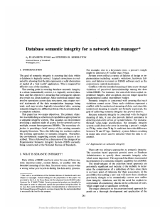 Database semantic integrity for a network data manager