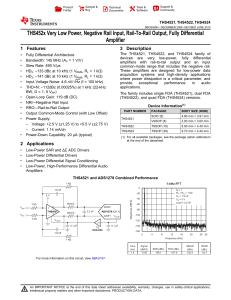 THS452x Very Low Power, Negative Rail Input