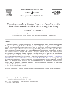 Obsessive compulsive disorder: A review of possible specific