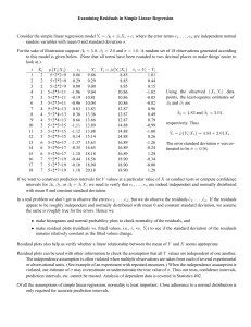 Examining Residuals in Simple Linear Regression