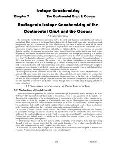 Chapter 7. Radiogenic Isotope Geochemistry of the Crust and Oceans