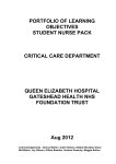 portfolio of learning objectives student nurse pack critical care