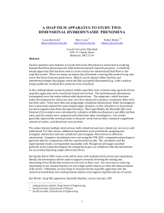 a soap film apparatus to study two- dime sio al hydrody amic phe