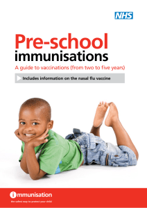 Pre-school immunisations - A guide to vaccinations from 2 to 5 years