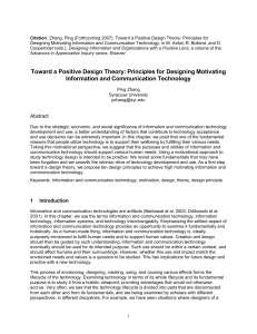 Toward a Positive Design Theory: Principles for Designing