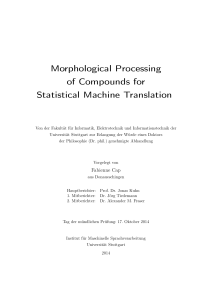 Morphological Processing of Compounds for Statistical Machine