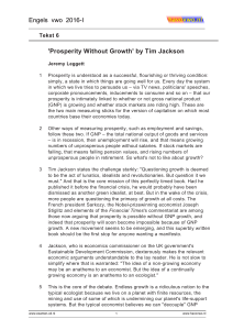 `Prosperity Without Growth` by Tim Jackson