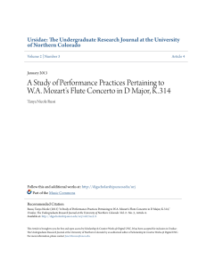 A Study of Performance Practices Pertaining to W.A. Mozart`s Flute