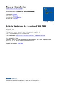 Gold sterilization and the recession of 1937–1938