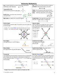 (Geometry) Lines and Angles
