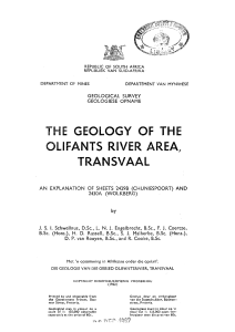 the geology of the olifants river area, transvaal