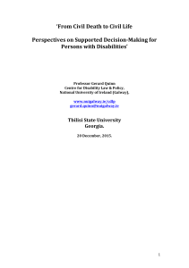 `From Civil Death to Civil Life Perspectives on Supported Decision