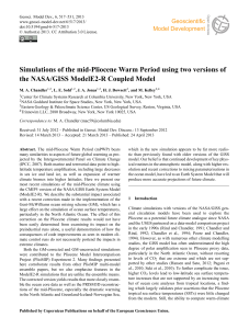 Simulations of the mid-Pliocene Warm Period using two versions of