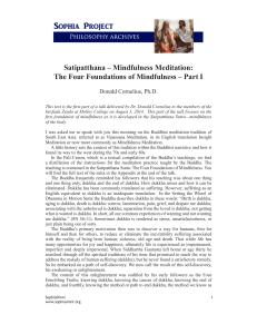 Satipatthana – Mindfulness Meditation: The Four Foundations of