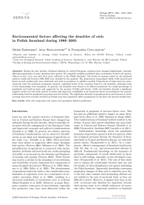 Environmental factors affecting the densities of owls in
