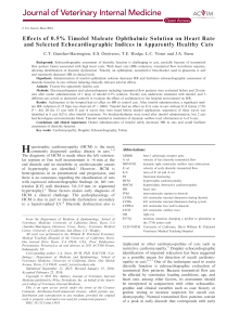 Timolol Maleate Ophthalmic Solution on Heart Rate and Selected