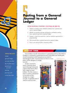 Posting from a General Journal to a General Ledger