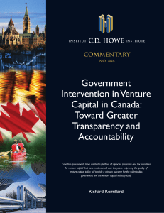 Government Intervention in Venture Capital in Canada: Toward