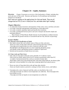 Chapter 24 – Lipids_Summary