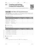 2.5 Creating and Solving Compound Inequalities