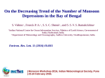 On the Decreasing Trend of the Number of Monsoon Depressions in