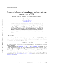 Selective inference with unknown variance via the square