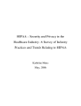 HIPAA – Security and Privacy in the Healthcare Industry: A Survey of