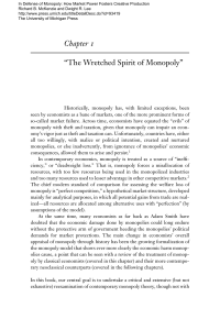 Chapter 1 “The Wretched Spirit of Monopoly”