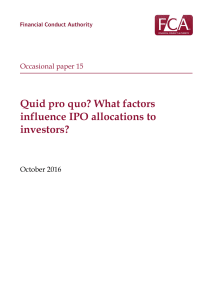 Quid pro quo? What factors influence IPO allocations to