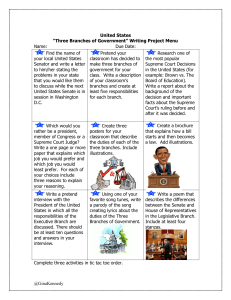 Tic Tac Toe Branches of Government