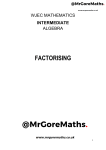 factorising - MrGoreMaths