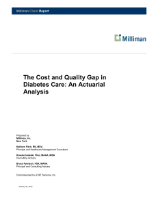 Milliman report-The Cost and Quality Gap in Diabetes Care, An
