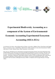Experimental Biodiversity Accounting as a component of the